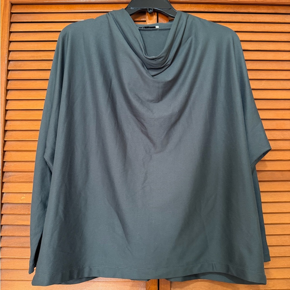 Dex Dark Gray Ribbed Knit Loose Blouse, Never Worn, size 1X